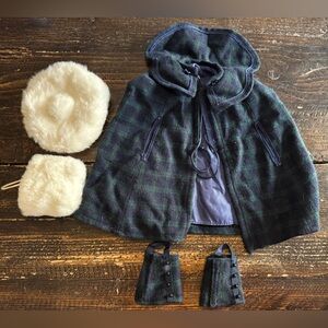Vintage 1990’s American girl doll cape and winter accessories